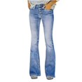 thumbnail image 1 of LNGOOR Flare Jeans for Women Plus Size High Waist Stretch Slimming Blue Wide Leg Pants Rise Skinny, 1 of 5