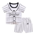 thumbnail image 2 of LSLJS Toddler Boy Summer Outfits Cartoon Print Pattern Short Sleeve Shirts & Casual Shorts Boys Clothes Set, 2 of 3