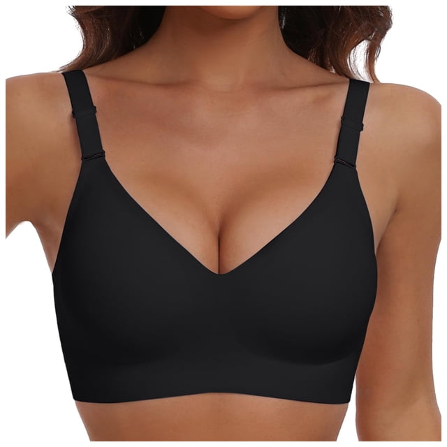 Women's Wireless Push Up Full Coverage Bra - Seamless Soft Support - Jelly Strip Technology, Nylon Spandex - S-XXXXL