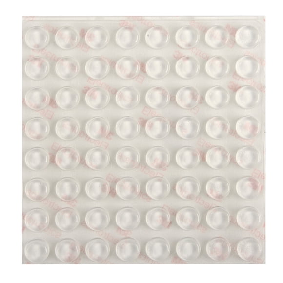 64-Pack Clear Rubber Door Bumpers - Anti-Slip Cabinet Silencer Pads for Noise Reduction & Furniture Protection