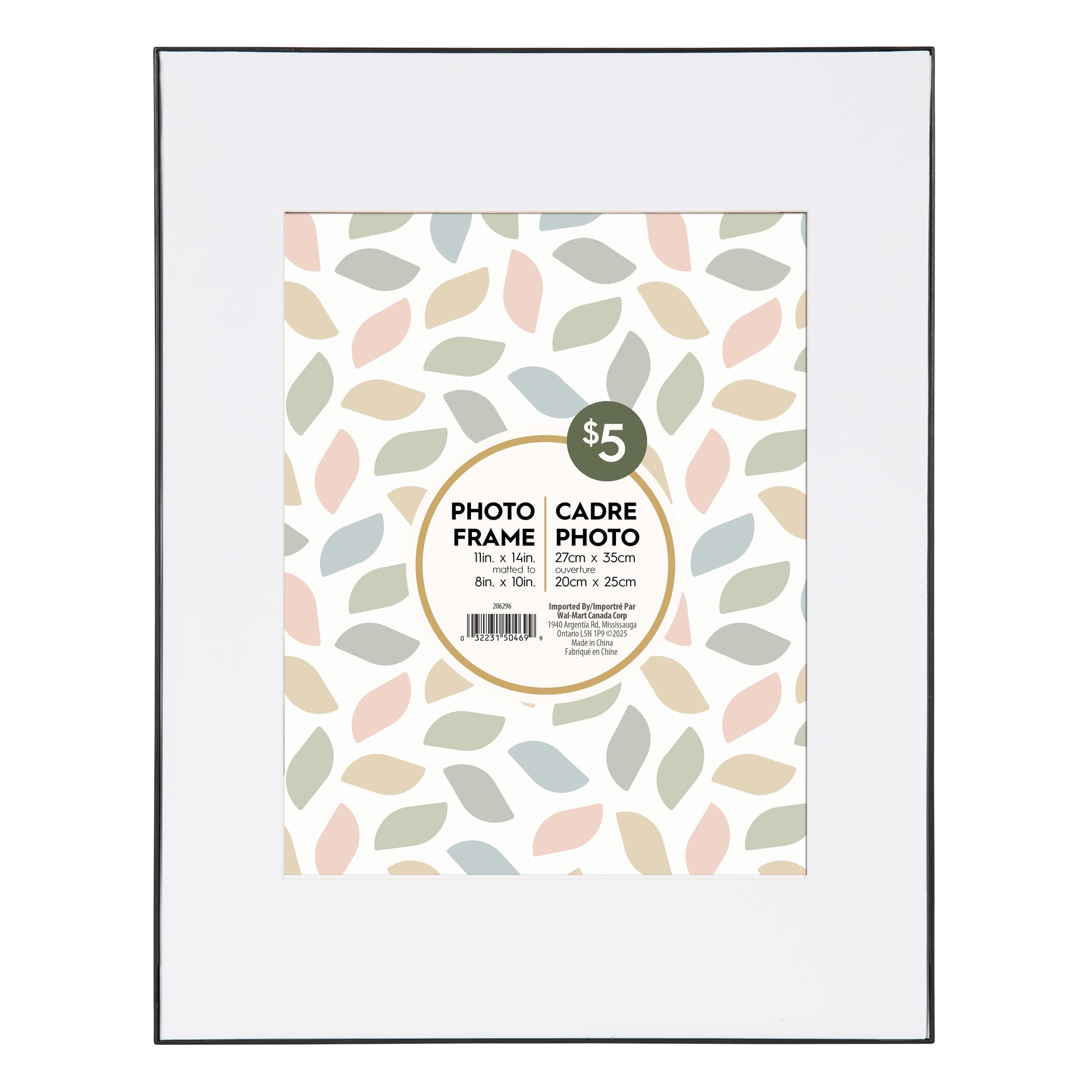 Cadre photo noir Slimline de DesignOvation 27,94x35,56 cm/20,32 x 25,4cm