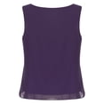 thumbnail image 2 of Oyolan Débardeur en Mousseline Uni pour Femme, Col Rond, Camisole Décontractée Sans Manches, Hauts Habillés, Violet, M, 2 of 5