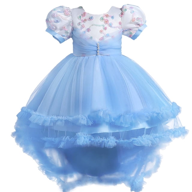 Robes de Princesse pour Filles Robes pour Enfants Filles Robe de Princesse Sans Manches Robe en Maille Fleur Robes pour Petites Filles Robes Fleuries pour Filles