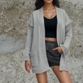 thumbnail image 1 of RXIRUCGD Blouse à Manches Longues Col en V pour Femmes Rayée Ample Assortie, Gris, Taille : L, 1 of 4