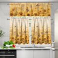 thumbnail image 2 of 3PCS Fall Kitchen Window Curtain Set with 36" Length Tiers and Valance Heart Rod Pocket Cafe Curtains Fall Sunflower Butterfly Window Curtains Treatment,Fall Home Collection, 2 of 5