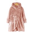thumbnail image 2 of Women Printed Button Plush Tops Hooded Loose Cardigan Wool Coat Winter Jacket, 2 of 8