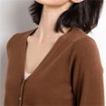 thumbnail image 4 of Hontri Cardigans pour Femmes, Cardigan Classique pour Femmes à Boutons, Manches Longues, Col en V, Chandail en Tricot Doux, Liquidation, Café, S, 4 of 5