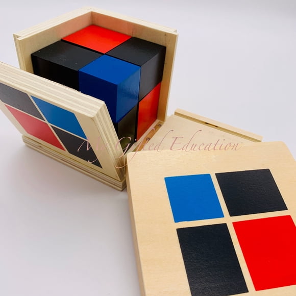 Montessori Binomial Trinomial Cube - Math Logic Wood Block 3D Puzzle Toy - STEM Waldorf Homeschool Classroom Preschool Toddler Kindergarten