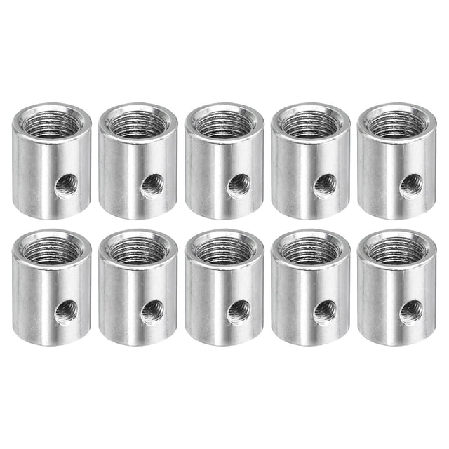 Unique Bargains Round Coupling Nut M10 to M6 Adapter Screw Thread Convert Sleeve Connector Rod Bar Stud Tube Nut Silver 10 Pack