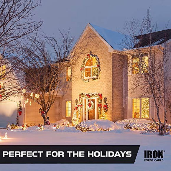 10 Ft Outdoor Extension Cord with Power Block - 16/3 Durable Green Cable - Great for Powering Christmas Lights