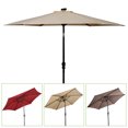thumbnail image 1 of Patiojoy 9' Outdoor Patio Umbrella Offset w/LED Light Beige No Base, 1 of 8