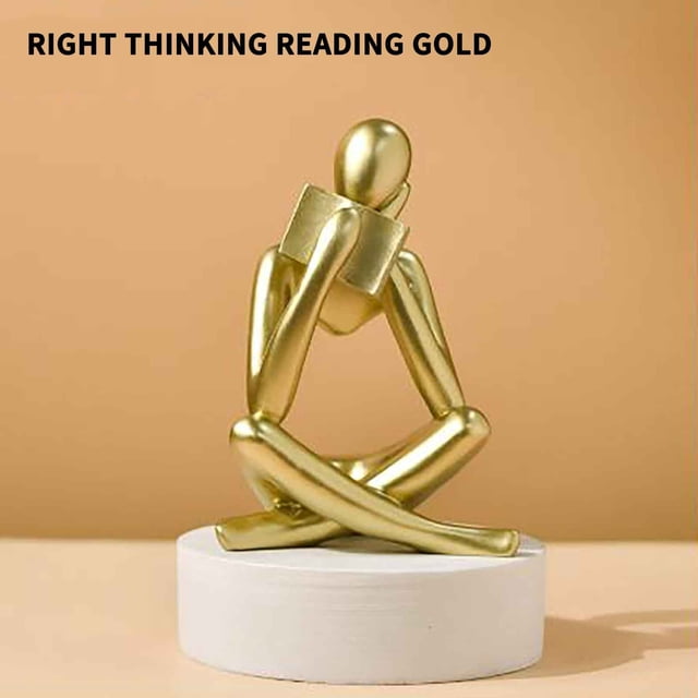 Meitianfacai Abstract Figure Reading Statue Decorative Bookshelf Desk Ornament