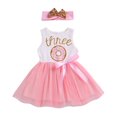 thumbnail image 1 of Baby Girls Birthday Dress One/Two/Three Letter Mesh Splicing Tutu Skirt +Bow Headband, 1 of 7