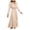 Beige, variant on cfhntfmh Wedding Guest Dresses for Women Trendy Cutout Ruffle Crewneck Smocked Maxi Dress Loose Pleated Party Dress