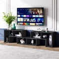 thumbnail image 4 of Costway 3 Pieces TV Console Stand Modern Entertainment Center Storage Bookcase Black, 4 of 10