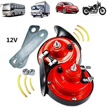 300DB Train Horn for Trucks,Loud Air Horn Electric Snail Double Horn, 12V Waterproof Car Horn Kit Double Horns Raging Sound for Trucks, Cars, Motorcycle, Bikes & Boats (A Pair)