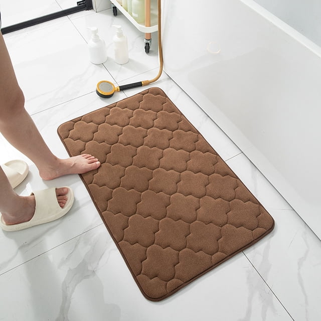 Boovnll Bathroom Rugs, Absorbent Thicken Non-Slip Backing Entrance Mat Bathroom Slip Floor Mat Machine Washable Sponge Absorbent Soft Pad, Bath Mat, Bath Mats for Bathroom
