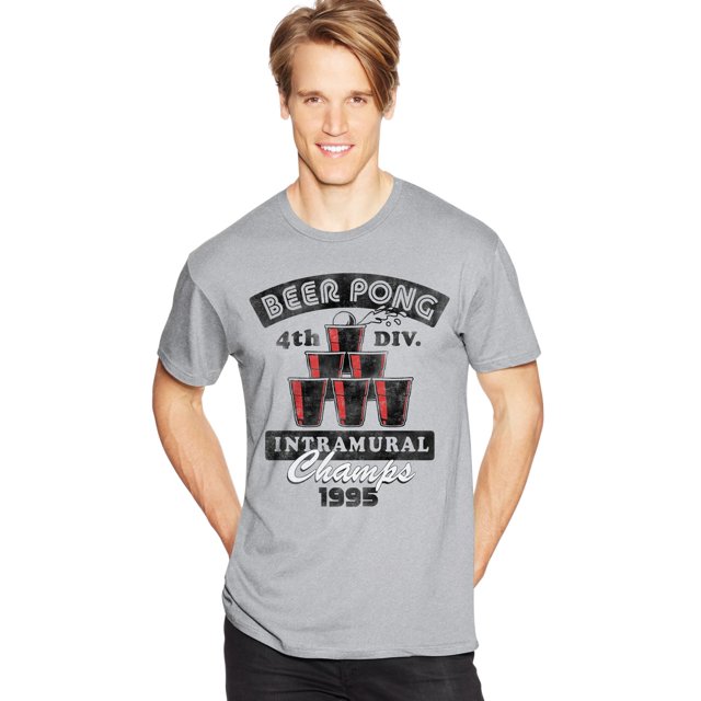 Hanes Mens Graphic Tee, 2XL, Beer Pong Champs