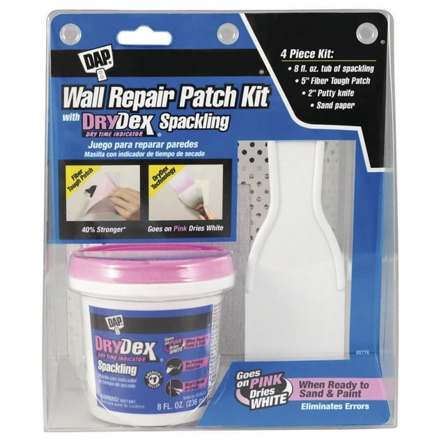 DAP Wall Repair Patch Kit with DRYDexSpackling, 237ml, Pink, Wall Repair Patch Kit Drydex®