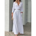 thumbnail image 1 of Tenue pour Femmes à Manches Longues, Chemise Unie Tendance et Pantalon de Complet, Tenue Élégante de Bureau Décontractée, Mode, Complet Confortable, 1 of 5