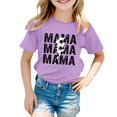 thumbnail image 1 of T-Shirts d'Été pour Filles, Imprimé Lettres, Manches Courtes, Basiques, Col Rond, Sport, Taille 3-4T, 1 of 4