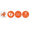 thumbnail image 2 of Darling Souvenir 190 Pcs DIY Candy Chocolate Labels Its A Girl Theme Stickers-Orange, 2 of 2