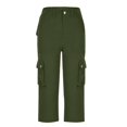thumbnail image 4 of Erwazi Pantalon Capri Cargo pour Femmes Taille Haute Randonnée Décontracté Voyage Pantalon d'Été avec 6 Poches, 4 of 4