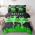thumbnail image 1 of YST 7-Piece Ballet Dance Comforter Set, Black Green, Queen, 1 of 4