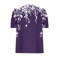 thumbnail image 4 of Pisexur Hauts pour Femmes, Hauts de Sortie pour Femmes & T-Shirt à Manches Courtes Col Rond Imprimé, Haut Ample, Hauts de Printemps pour Femmes Violet, G, 4 of 6