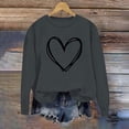 thumbnail image 3 of BLVB Chandail à Col Rond pour Femmes, Imprimé de Cœur, Manches Longues, Mignon, Coupe Ample, Léger, Hauts d'Automne, Cadeaux de la Saint-Valentin, 3 of 5