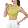 thumbnail image 3 of Bigersell Lace Bra V-Neck Wire-Free Bra Support Women Padded Bras Padded Bra Style R-228 Basic Bra Strap Nylon Full-Coverage Bra Feature Everyday Bras Underwear Yellow XL, 3 of 5