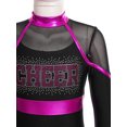 thumbnail image 3 of iiniim Enfants Filles Robe d'Uniforme de Cheerleading Costume de Cheerleader Tenues de Cosplay Uniforme Scolaire Costume Tenue de Danse Noir&Rose Vif 16, 3 of 5