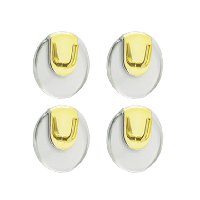 Baohd 4 Pieces Multi-Purpose Hook Self Adhesive Wall Hanger Clothes Handbag Key Hooks Punch-free Rack Strong Bearing Home Storage Clear