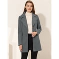 thumbnail image 2 of INSPIRE CHIC Women's Elegant Notched Lapel Button Single Breasted Winter Coat Deep Grey L, 2 of 5
