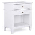 thumbnail image 1 of SIMPLIHOME Carlton 24 inches Wide Night Stand, Bedside table, White SOLID WOOD, Rectangle, with Storage, 2 Drawers and 1 Shelf, For the Bedroom, Transitional Modern, 1 of 2