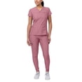 thumbnail image 1 of Adar Pro Movement Booster Scrub Set For Women - Sweetheart V-Neck Scrub Top & Yoga Jogger Scrub Pants, 1 of 7