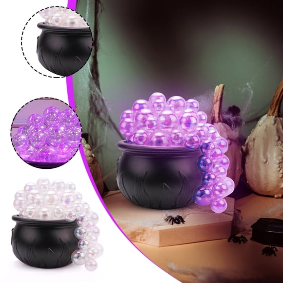 NAOJIE Halloween Decorations Indoor - DIY Bubbling Cauldron Set - Black Witches Plastic Cauldron Pot Party Decoration - Spooky Vintage Decor for Home Kitchen Room Party Table(Standard Version)