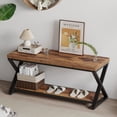 thumbnail image 4 of Banc en Bois Intérieur Banc d'Entrée en Bois avec Étagère de Rangement pour Chaussures pour Vestibule Banc d'Entrée Industriel Siège pour Vestibule Chambre Salon Organisation d'Entrée Chêne Rustique Long, 4 of 4