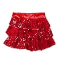 thumbnail image 3 of YONGHS Jupe Tutu à Paillettes pour Filles, Jupe de Danse à Volants, Robe de Ballet Rouge 6, 3 of 5