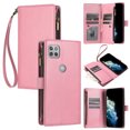 thumbnail image 1 of Compatible avec Motorola Moto One 5G Ace Étui Portefeuille Premium à Fermeture Éclair Grand Espace à Rabat en Cuir PU, 1 of 5