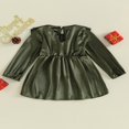 thumbnail image 4 of Toddler Velvet Dress with Ruffle Long Sleeve and  Neck for Baby Girl, 4 of 9