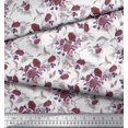 thumbnail image 2 of Soimoi Rayon Fabric Leaves & Rose Flower Printed Fabric 1 Yard 56 Inch Wide, 2 of 3