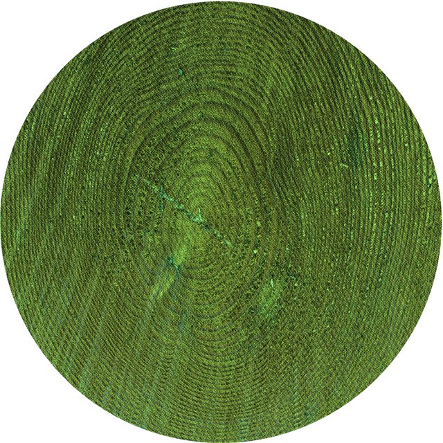 Ahgly Company Tapis d'Intérieur Ronds Lavables à la Machine, Style Transitionnel, Vert Forêt Sombre, 6 Pieds Rond
