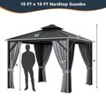 thumbnail image 4 of Costway Pavillon de Terrasse à Toit Rigide à Double Toit 10 Pieds x 10 Pieds Toit en Acier Galvanisé Cadre en Aluminium, 4 of 10