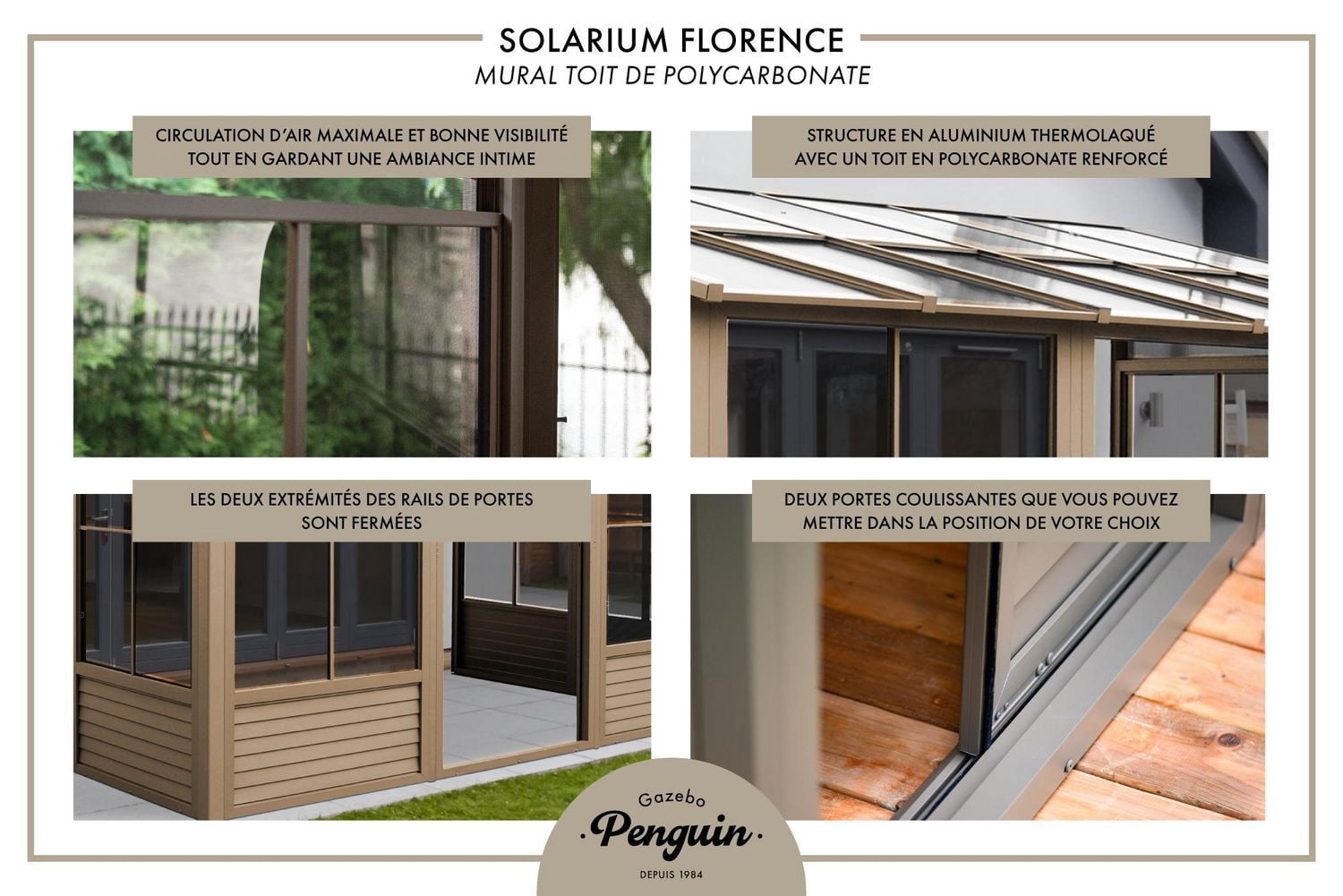 Gazebo Penguin Florence Ajouter Une Pièce 10 ft. x 12 ft. en Sable