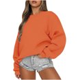 thumbnail image 1 of EGNMCR Chandail pour Femmes d'Hiver Coupe Ample Décontracté à Manches Longues Mode Col Ras du Cou Chandails Surdimensionnés Chandail à Enfiler pour Femmes, 1 of 6
