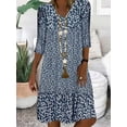 thumbnail image 2 of 2024 Robe Tendance Grande Taille pour Femmes Été Imprimé Manches Courtes Ample Décontractée Robes Femme Élégante Mode Plage Vêtements pour Dames, 2 of 7