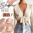 thumbnail image 1 of Bras for Women Womens 2PCS Solid Color Strapless Non Slip Adjustment Rimless Dress Bra F Cup 75F, 1 of 8