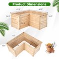 thumbnail image 3 of Costway 24" L-Shaped Deep Root Planter Box Wooden Raised Garden Bed with Open-Ended Base, 3 of 10