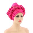 thumbnail image 1 of Fashion Women Beading Braid Hat Muslim Ruffle Cancer Beanie Wrap Cap Sleep Caps Satin Lined Hair Bonnets, 1 of 2